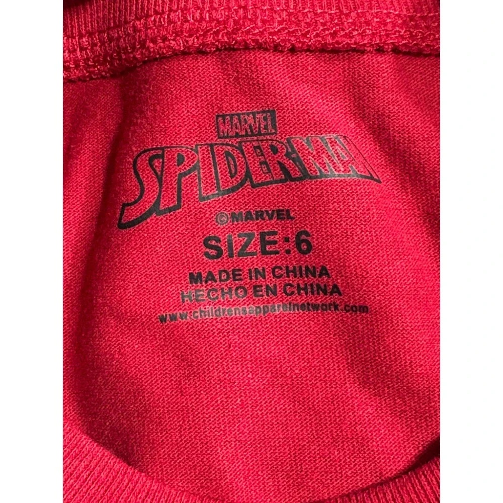 Marvel Spider-Man Kids‎ Red Blue Short Sleeve Graphic Tee Shirt Size 6